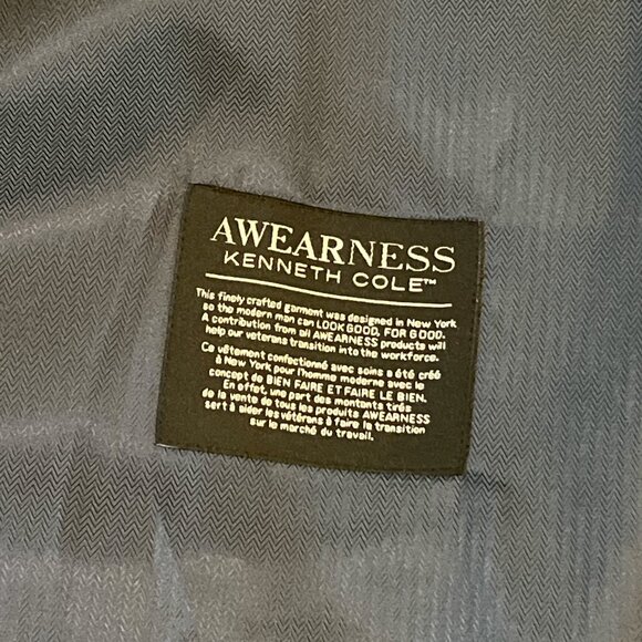 KENNETH COLE Vest Waistcoat AWEARNESS Slim Fit Wool Size XL Navy Blue - Picture 5 of 8